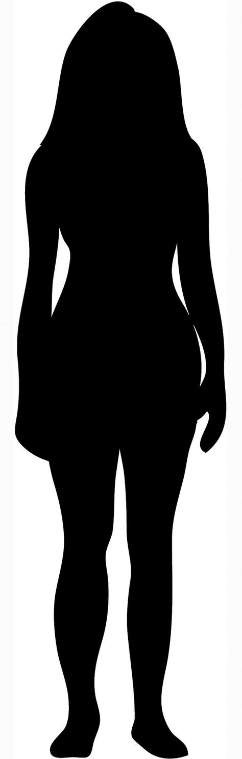 How To Draw Female Silhouette, Standing Woman Drawing, Hair Silhouette, Girl Outlines, Women Clipart, Decoupage Images, Hair Clipart, Female Silhouette, Scene Painting