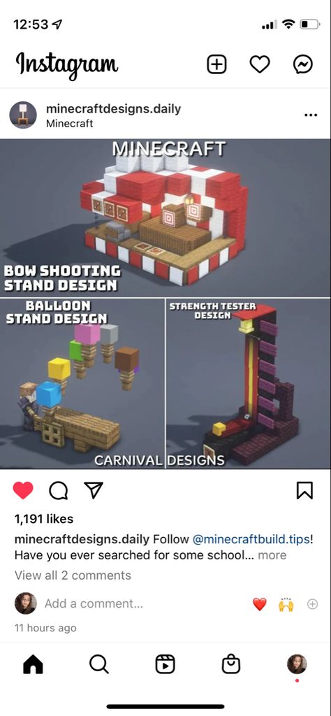 Minecraft Fnaf Building Ideas, Carnival Games Minecraft, Circus Minecraft Ideas, Mincraft Idea Theme Park, Minecraft Festival Ideas, Minecraft Park Design, Minecraft Carnival Game, Minecraft Carnival Rides, Theme Park Minecraft Ideas