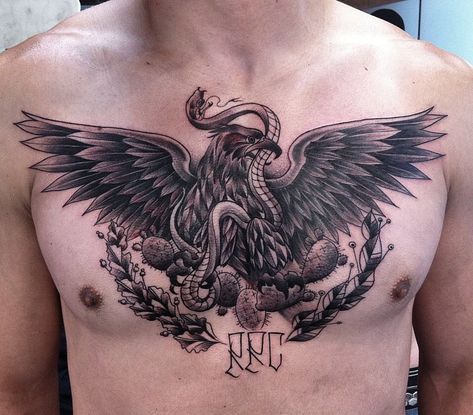 Mexican Eagle Tattoo, Imperial Tattoo, Eagle Back Tattoo, Eagle And Snake, Eagle Chest Tattoo, Azteca Tattoo, Mexico Tattoo, Mexican Eagle, Mexican Tattoo