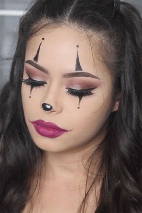 Easy Costume Makeup Ideas, Halloweenské Líčení Easy, Halloween Makeup Clown Easy, Halloween Kostüm Last Minute, Quick Halloween Makeup Last Minute, Halloween Makeup Leicht, Simple Halloween Makeup Looks Easy, Cute Halloween Makeup Easy, Halloween Last Minute Costumes