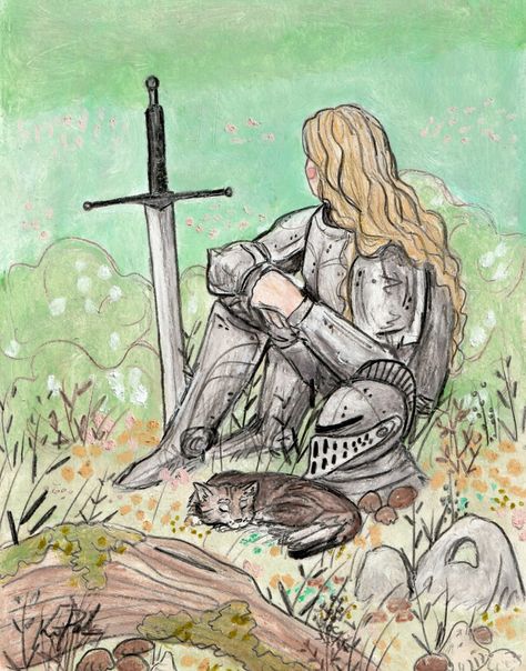 lady knight in armor Cat Fantasy Art, Lady Knight, Bel Art, Art Mignon, Female Knight, Knight Art, Fairytale Art, Art Anime, Pretty Art