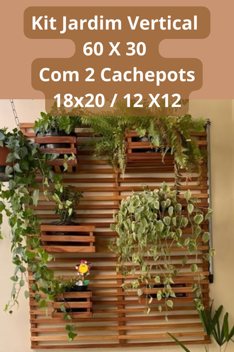 JARDIM VERTICAL Apartment Plants, Garden Plaques, Vertical Herb Garden, Walled Garden, Pallet Garden, Wall Garden, Garden Wall Decor, Hanging Garden, Little Garden