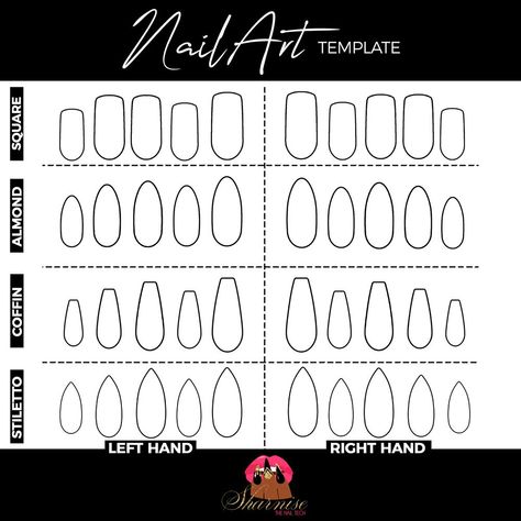 Nail Design Practice Template, Nail Sheet Practice, Nails Practice Sheet, Nail Design Practice Sheet, Nail Design Drawing, Nail Practice Sheet, Nail Printable, Nail Design Template, Nail Art Practice Sheet