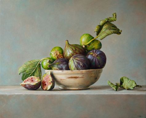 “Figs” | Gianluca Corona | unknown date Vegetable Painting, Hyper Realistic Paintings, Still Life Images, Oil Painting Tutorial, Still Life Fruit, Still Life Photos, Still Life Oil Painting, Fruit Painting, Still Life Drawing