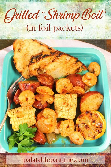 Grilled Shrimp Boil, Grilled Shrimp Tacos, Lenten Recipes, Delicious Seafood Recipes, Shrimp Appetizers, Shrimp Boil, Foil Packets, Spicy Honey, Cooking Seafood