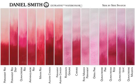 Watercolor Pallet, Color Mixing Chart, Watercolor Mixing, Artist Materials, Watercolor Red, Watercolor Palette, Watercolor Inspiration, Watercolor Rose, Pink Watercolor