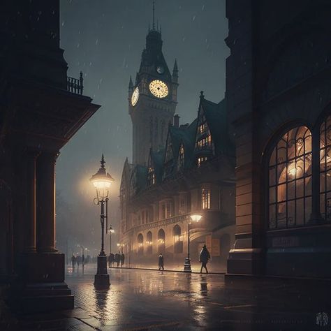 Rainy Countryside, London Anime, London Wallpaper, London Castles, Anime City, England London, Scenery Background, Vibes Art, Setting Ideas