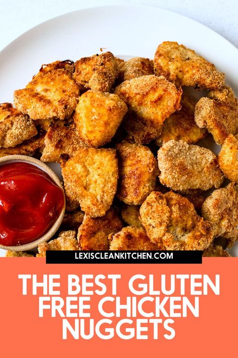 Looking for the best Gluten-Free Chicken Nuggets that everyone is going to love? This recipe uses a blend of almond flour and spices to make a crunchy and delicious chicken nugget that also happens to be gluten-free and easy to make! With instructions for making in the oven, air fryer or stovetop, these healthier chicken nuggets will make for a perfect quick dinner or meal prep that will make the whole family happy. Gluten Free Chicken Nuggets, Healthy Chicken Nuggets, Shredded Chicken Crockpot, Baked Pork Tenderloin, Oven Air Fryer, Healthy Party Food, Healthy Paleo Recipes, Delicious Clean Eating, Chicken Nugget