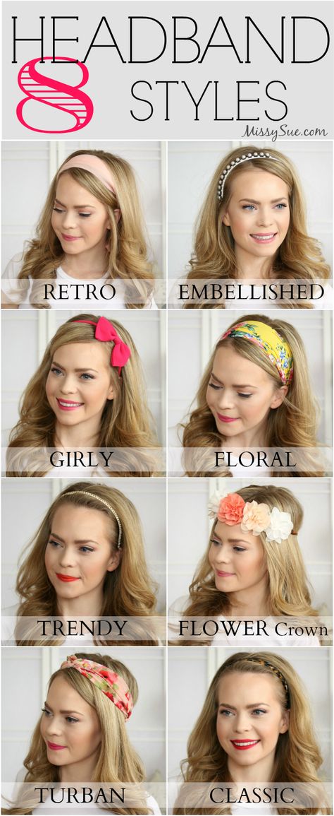 Headband Hairstyles | MissySue.com Makeup Hacks Beauty Secrets, Headband Styles, Makati, Hair Dos, About Hair, Headband Hairstyles, Pretty Hairstyles, Hair Hacks, Hair Tutorial