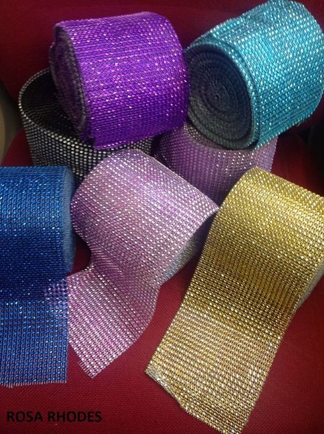 Diamond Mesh Wrap Ribbon - Diamante Effect - Various Colours Floral Wedding Decorations, Paper Flower Backdrop, Gift Ribbon, Giant Paper Flowers, Easter Crafts Diy, Mesh Ribbon, Diy Home Crafts, 5 Minute Crafts, Gift Wrapping Supplies