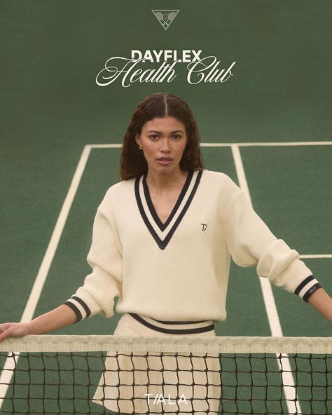 welcome to the dayflex health club 🏸 made for everyday, clean-cut designs deliver comfortable, yet casual looks that can be worn on, and off, the court. whether you’re taking the buggy for a spin or catching up over coffee at the country club, we’ve got all the signature staples you need to step out in style. so, what’s launching? our has-to-be-seen-to-be-believed plunge neck vest and woven pleated skirt are the perfect pair, and you could say that our bra and leggings are a match made in... Country Club Athleisure, Tennis Country Club Aesthetic, Rich And Sporty, Country Club Chic, Sporty And Rich Branding, Sporty And Rich Athletic Club, Country Club Sweatshirt, Cute Tennis Outfit, Country Club Aesthetic