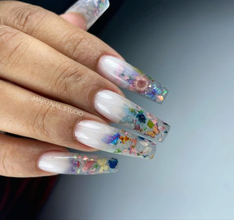 Milk Bath Flower Nails, Milk Bath Nails Flowers, Flower Milk Bath Nails, Milk Bath Nails, Xl Nails, Nail School, Nails Flowers, Long Nail, Flower Bath