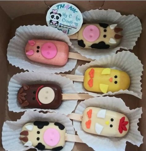 Animals Cookies, Magnum Chocolate, Farm Animals Birthday, Barnyard Birthday Party, Chocolate Pops, Farm Animal Birthday, Barnyard Birthday, Animals Birthday, Animal Cookies