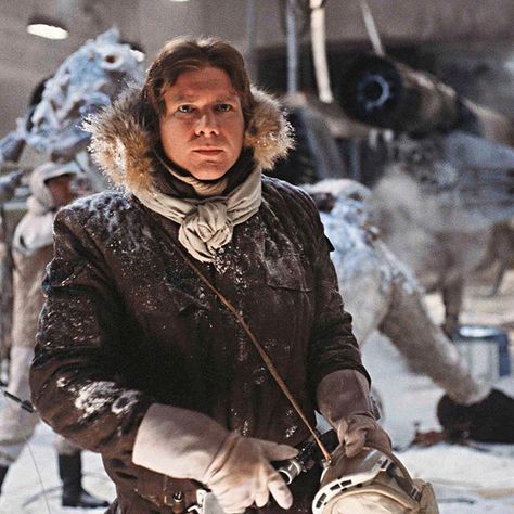 Han Solo on Hoth. #StarWars Han Solo Hoth, Star Wars Original Trilogy, Han Solo And Chewbacca, Star Wars Han Solo, Star Wars Episode Iv, Han And Leia, Empire Strikes Back, Star Wars Empire, Golden Trio