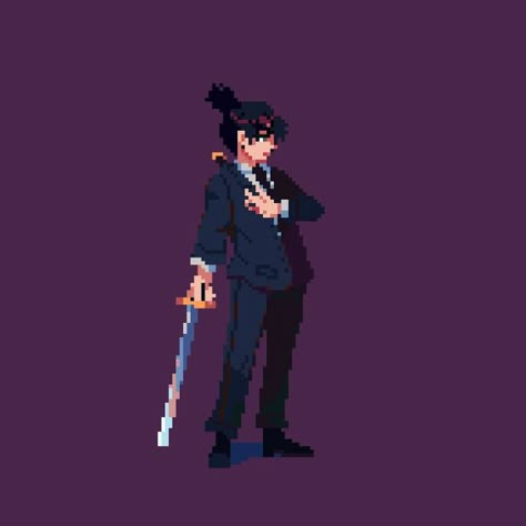 Anime Pixel, Cool Pixel Art, Pixel Art Characters, Pixel Art Games, Art Games, Anime Pixel Art, 8 Bits, Chainsaw Man, Art Characters