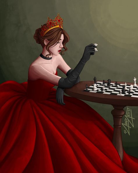 Chess ♟️ #chess #chessgame #heartless #redqueen #queenofhearts #heartlessmarissameyer #heartlessbook #heartlessfanart #marissameyerbooks #marissameyer Literally Me Characters Icon Collage, Catherine Pinkerton Fanart, Heartless Book Fanart, Marissa Meyer Fanart, Heartless Marissa Meyer Fanart, Book Art Wallpaper, Heartless Fan Art, Heartless Fanart Marissa Meyer, Heartless Art