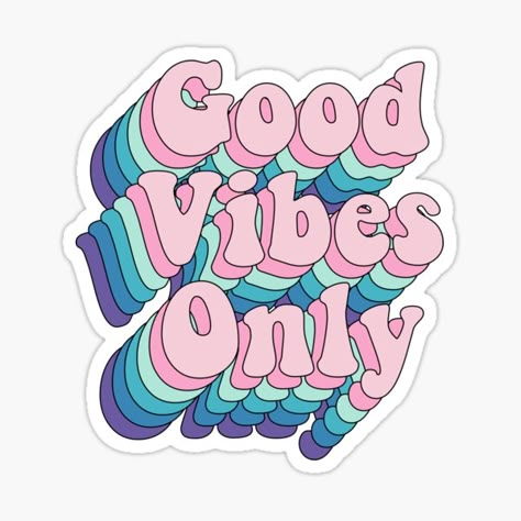 Good Vibes Illustration, Sticker Design Aesthetic, Stickers Design Ideas, Vibes Stickers, Stickers Bonitos, Sticker Design Ideas, College Wall Art, Pink Stickers, Kawaii Culture