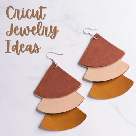 Create custom pieces of Cricut jewelry using any Cricut machine. Create earrings, pins and more with wood, metal, and leather. Cricut Jewelry Ideas, Cricut Leather Projects, Cricut Leather, Cricut Jewelry, Cricut Blades, Diy Necklaces Tutorial, Apple Earrings, Teachers Diy, Popular Crafts