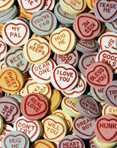 British Sweets, Vintage Sweets, Love Heart Sweets, Retro Sweets, Retro Candy, Childhood Memories 70s, Sweet Kisses, Conversation Hearts, 80s Party