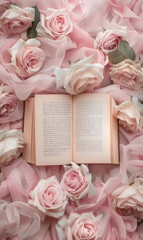 Discover the essence of tranquil beauty with this aesthetic blend of blush roses and wispy tulle, cradling an open book that whispers tales untold. Dive into this serene tableau and let your imagination roam free. Save this pin and follow for more visual serenity. Perfect for art enthusiasts and dreamers alike, this image beckons you to explore its narrative depth. Whether for your wall or as an inspiring prompt, it's a click away. #RomanticAesthetics #FloralArt #BookLovers #ImagePrompt #AIImage Pink Book Aesthetic Wallpaper, Pink Book Wallpaper, Image Aesthetic Rose, Blush Pink Aesthetic, Literary Aesthetic, Pink Book, Roses Book, Wallpaper Notebook, Floral Cottage