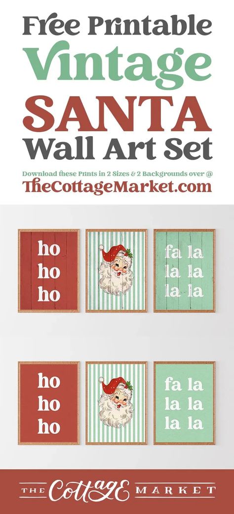 Free Christmas Printables Vintage, Affordable Christmas Decorations, Movie Wall Art, Cottage Market, Free Printable Wall Art, Paper Crafts Card, Christmas Fonts, Printable Vintage, Free Christmas Printables