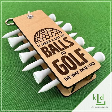 Golf Tee Holder Diy, Small Wood Gift Ideas, Glowforge Golf Ideas, Laser Engraving Ideas Gifts, Golf Diy Gifts, Laser Cut Gift Ideas, Engraved Projects, Laser Engraving Ideas, Xtool Projects