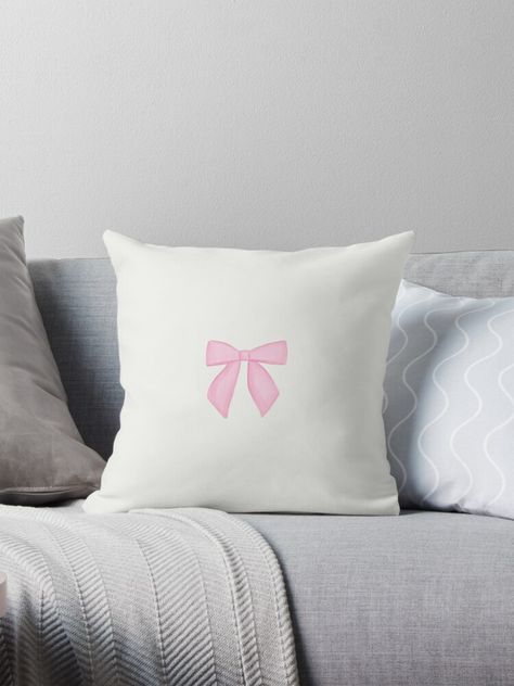 Get my art printed on awesome products. Support me at Redbubble #RBandME: https://www.redbubble.com/i/throw-pillow/dainty-aesthetic-pink-bow-by-simplygracie/151933042.5X2YF?asc=u Bow Pillow, Bow Pillows, Aesthetic Pink, Pink Bow, Pillow Design, Pillow Sale, Room Inspo, Pillow Case, Awesome Products