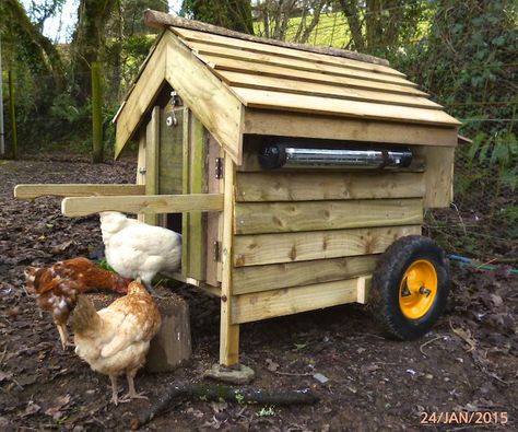 Watermill Cottages Blog: Hens on wheels ... Coop On Wheels, Hen House, Chicken House, Kitchen Cart, Chicken Coop, Ranch House, Coop, Future House, Ducks