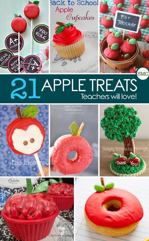 Easy Back to School Apple Treats for Kids and Teachers! Apple Treats For Kids, Apple Treats, Apple Snacks, Treats For Kids, Apple Treat, Teacher Treats, After School Snack, Apple Craft, Apple Theme