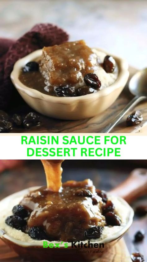 Raisin sauce for dessert recipe – Bex’s Kitchen Raisin Desserts, Raisin Sauce, Raisin Cake, Raisin Recipes, Lemon Ice Cream, Sauce For Rice, Fruit Ice Cream, No Bake Treats, Pudding Recipes