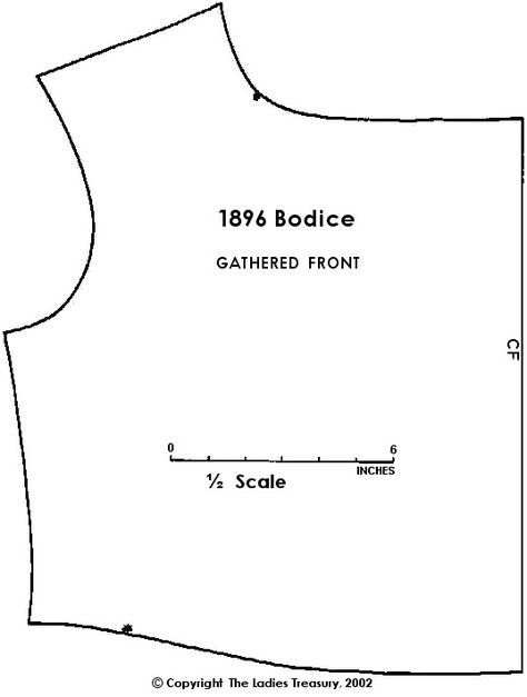 Gathered Front Pattern Piece: Ladies' Bodice with Bolero Front, 1896 Gathered Bodice Pattern, Edwardian Blouse Pattern Free, Edwardian Petticoat Pattern, Bodice Pattern Free, Free Corset Pattern, Vintage Bolero Pattern, Edwardian Bodice Pattern, 1890 Corset Pattern, Elizabethan Dress