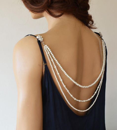 Excited to share the latest addition to my #etsy shop: Pearl Back Jewellery, Wedding Back Drape Necklace, Bridal back necklace, Bridal Backless Dress, Backdrop Drape, Dress Attachment, Bride https://etsy.me/3r6Rdm8 #wedding #pearl #women #yes #white #silver #artdeco #c Shoulder Jewellery, Pearl Bridal Headpiece, Bride Hair Piece, Flower Hair Accessories Wedding, Wedding Dress Jewelry, Shoulder Jewelry, Shoulder Necklace, Bridal Sash Belt, Backdrops Necklace