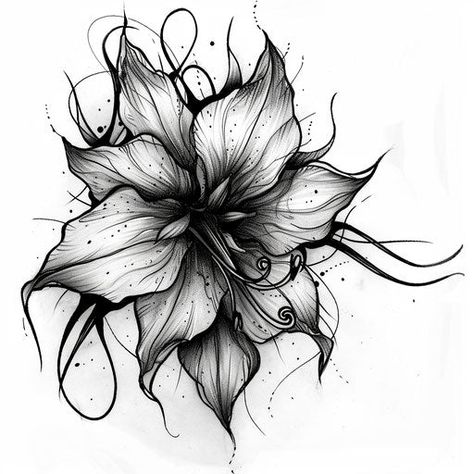 Narcissus Flower Tattoo Vector Art Orange Lilies Tattoo, Myrtle Tattoo Design, Unique Back Piece Tattoo, Set Of Eyes Tattoo, Solid Black Flower Tattoo, Amaryllis Flowers Tattoo, Hydrangea Tattoo Thigh, White Narcissus Tattoo, Plant Filler Tattoo