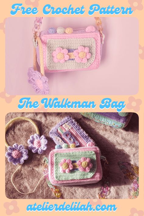 Crochet Secret Stash, Crochet Bag Decoration Ideas, Kawaii Crochet Blanket, Crochet Kawaii Bag, Crochet Kawaii Free Pattern, Kawaii Crochet Pattern Free, Blanket Business, Free Crochet Bag Patterns, Spooky Crochet