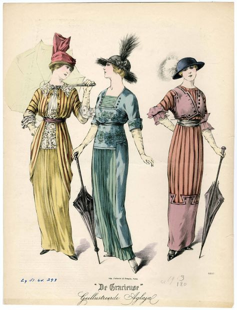 1911 Fashion, 1913 Fashion, 1914 Fashion, Edwardian Fashion Plates, 10s Fashion, Images Victoriennes, Fashion 1910, Mode Prints, 1910s Fashion