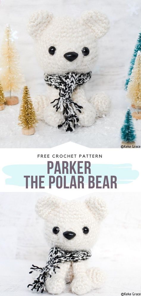 Winter Amigurumi Free Crochet Patterns - Free Crochet Patterns Crochet Artic Fox, Crochet Arigami Patterns Free, Arigami Crochet, Winter Amigurumi, Crocheting Techniques, Xmas Crochet, Kawaii Amigurumi, Crochet Stuffies, Sell Ideas