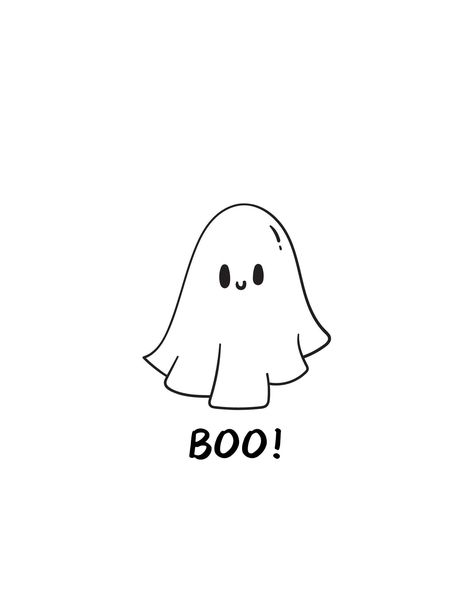 Kon's pins Halloween Tiny Drawings, Happy Halloween Drawings, How To Draw Ghost, Simple Ghost Drawing, Ghost Drawing Cute, Ghost Svg Free, Halloween Doodles Simple, Simple Halloween Drawings, Boo Doodle