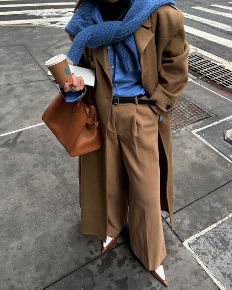 Caroline Lin (@thecarolinelin) • Instagram photos and videos Burgundy Outfit, Beige Coat, Brown Outfit, My Favorite Color, Trendy Fall Outfits, March 3, Fashion Mistakes, Blue Outfit, Color Combo