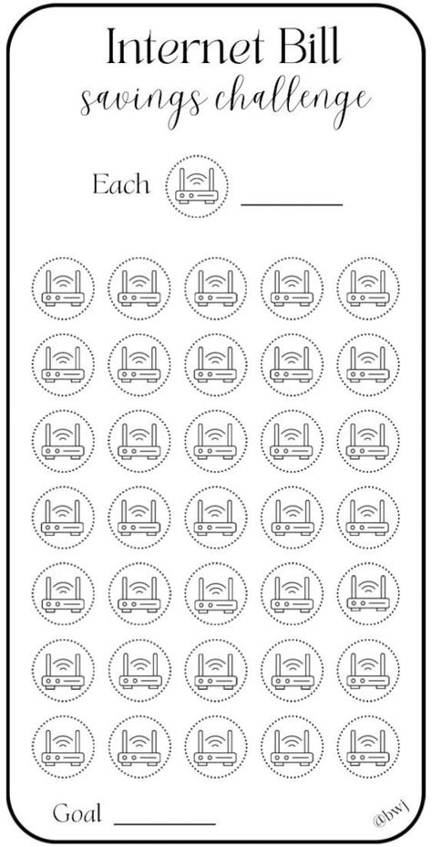 Internet Bill Savings Challenge. Decide on the amount you would like to save then determine the dollar amount for each icon. There are 35 icons to help you achieve your goal. Cash stuff and cross off to track your progress. Enjoy!  *FREE GIFT INCLUDED  Printing Information: *Digital Download  *This is printed on 8.5 x 11 US letter size paper *Once printed, cut & place in your A6 envelope *Color will vary depending on ink and printer Disclaimer: This is a PDF Digital Download. No physical product Monthly Savings Plan, Internet Bill, Saving Money Chart, Money Chart, Budget Challenge, Money Saving Methods, Spar Challenge, Monthly Savings, Money Saving Techniques