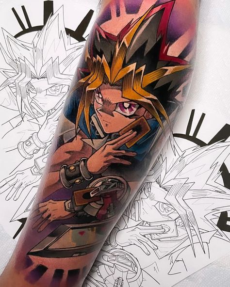 source: @tattoosgeek_ YU-GI-OH! | Tatuagem incrível feita por @ezekiel_pierson . . . . #yugiohtattoo #yugioh  #yugiohfanart #yugimoto #animetattoo #animetattoos #tattoosgeek #geektattoo #tattooanime  #otakutattoos  #tatuagemgeek  #tatuagemmanga   #nerdtattoo #tatuagemanime    #otakutattoo #animetattooideas  #mangatattoos #cartoontattoo #mangatattoo  #tatuagemotaku #tatuagemnerd #nerdtattoos #geektattoos #otakutattoos Yugioh Tattoo Design, Yu Gi Oh Tattoo Ideas, Yu Gi Oh Tattoo, Yugioh Tattoo, Native Indian Tattoos, Tattoo Word Fonts, Gamer Tattoos, Nerd Tattoo, Back Shoulder Tattoos