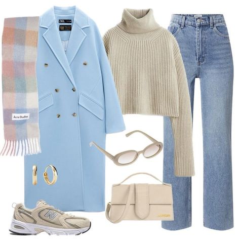 Mode Ab 50, Winter Fashion Outfits Casual, Blue Coat, Virtual Stylist, Classy Work Outfits, Blue Coats, Blue Colour, Winter Fashion Outfits, Teen Fashion Outfits