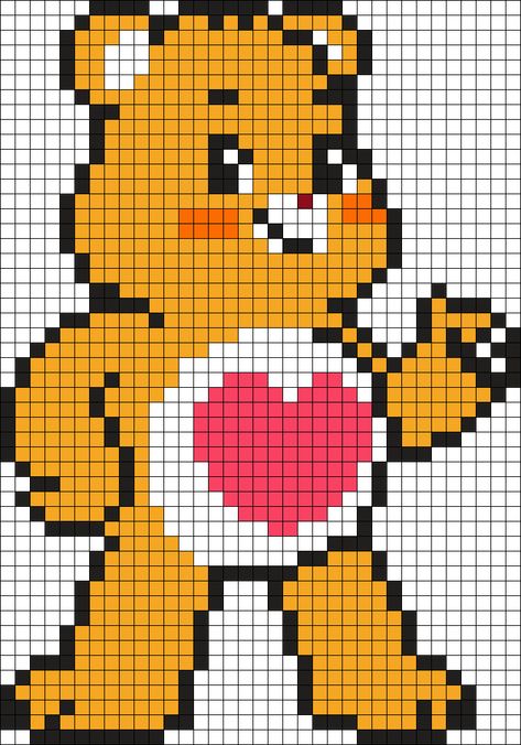 Kandi Patterns for Kandi Cuffs - Newest Pony Bead Patterns Tender Heart Bear, Character Blankets, Kandi Cuffs, Tender Heart, Easy Perler Beads Ideas, Pony Bead Patterns, Pattern Maker, Kandi Patterns, Pixel Art Grid