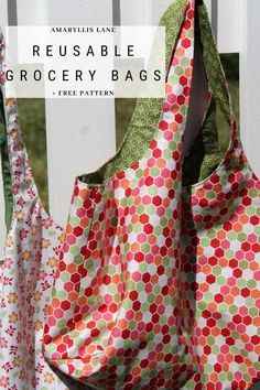 Reusable Shopping Bags Diy Sewing Patterns, Quilted Baskets Free Pattern Tutorials, Cloth Grocery Bags Pattern, How To Sew Reusable Grocery Bags, Shopping Bag Patterns Free, Diy Reusable Shopping Bags, Free Shopping Bag Patterns To Sew, How To Sew A Shopping Bag, Shopping Bag Diy Free Pattern