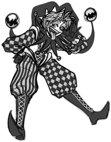 jester art jstr jesters шут шуты скоморох арт Juggalo Oc Drawing, Evil Jester Drawing, Clown Oc Outfits, Dark Jester Character Design, Jester Clown Drawing, Clown Drawing Outfit, Goth Jester Outfit, Jester Hat Reference, Circus Clown Character Design