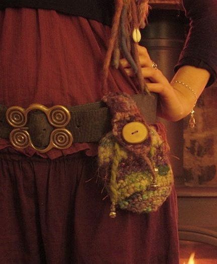 Crochet Hip Bag, Fairy Belt, Belt Pouch Bag, Fairy Pouch, Dread Accessories, Felted Bag, Crochet Pocket, Belt Pocket, Crochet Belt