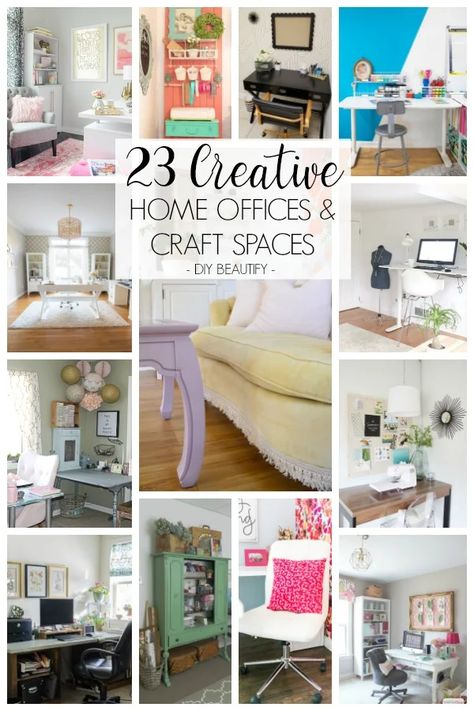 Craft And Office Room, Hobby Corner Ideas, Home Office Creative Space, Craft And Office Room Ideas, Office/craft Room, Home Office And Craft Room Combo, Craft Corner Ideas Small Spaces, Creative Spaces Studio, Creative Workspace Studio