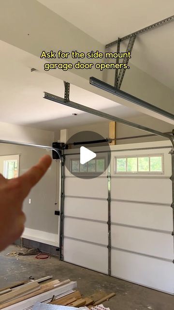 2 Car Garage Makeover, Garage Door Design Modern, She Garage Ideas, 2 Car Garage Ideas, Single Car Garage Ideas, One Car Garage Ideas, Side Mount Garage Door Opener, Small Garage Ideas, Small Garage Design