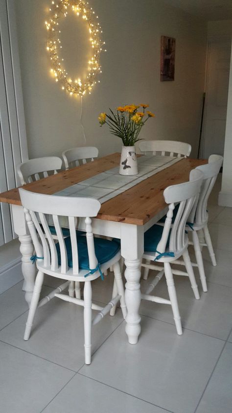 Upcycle Wooden Table And Chairs, Upcycled Wooden Table, Upcycle Dining Table And Chairs, Dining Table Transformation, Dining Table Flipping Ideas, Upcycled Table And Chairs, Upcycled Dining Table And Chairs, Center Table Design Modern, Upcycle Dining Table