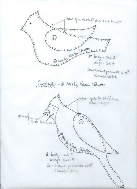 Cardinal Pattern, Felt Birds Ornaments, Felt Ornaments Patterns, Cardinal Ornaments, Wool Appliqué, Wool Felt Projects, Felt Crafts Patterns, Felt Crafts Christmas, Wool Applique Patterns