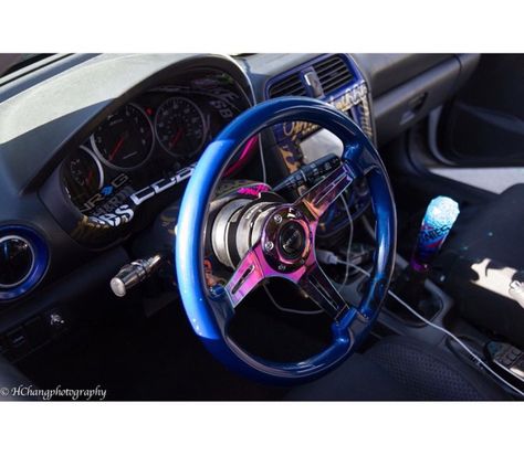 Nissan B14, Purple Car Steering Wheel, Hyundai Steering Wheel, Steering Wheels Jdm, Custom Steering Wheel, Jdm Steering Wheel, Racing Steering Wheel, Tokyo Drift Cars, Inside Car